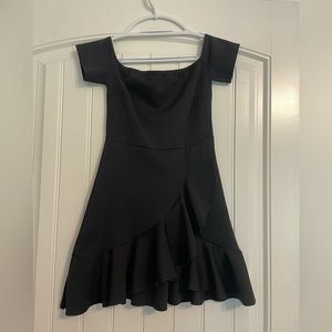 Nasty Gal Off the Shoulder Black Mini Dress